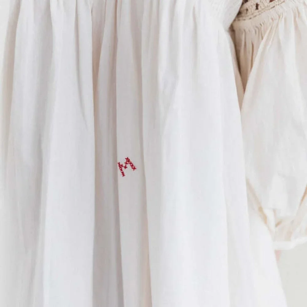Story MFG. Mon Dress in Ecru Top Stitch - Picture 7 of 10